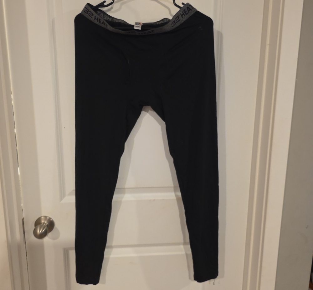32 Degrees Black Men's Performance Leggings with Branded Waistband
